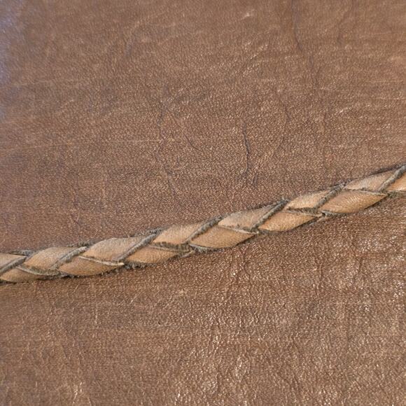 Vintage Char Crossbody Purse Handmade Leather Patchwork Braided Strap Boho - Picture 6 of 11